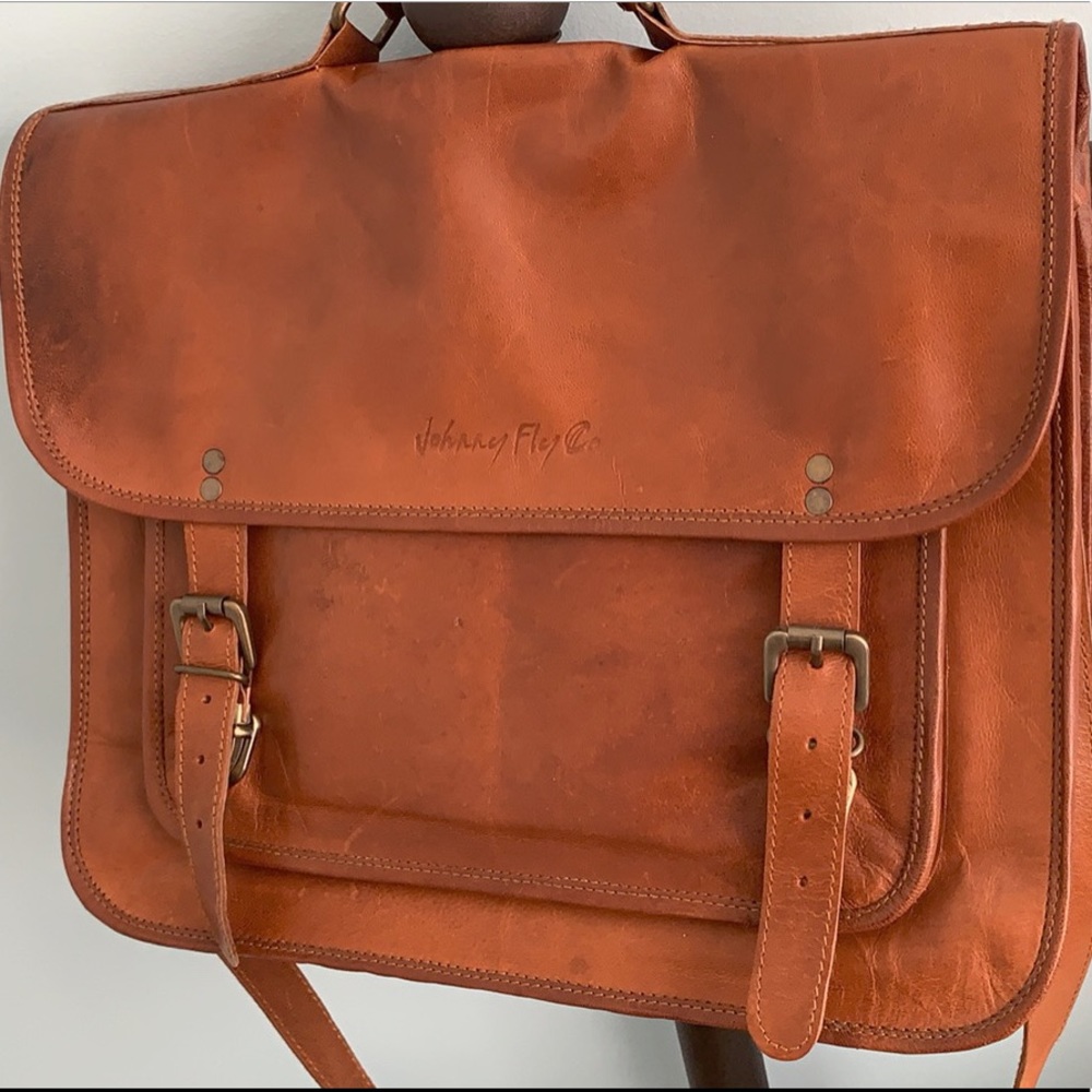 Johnny Fly Leather Messenger Tote